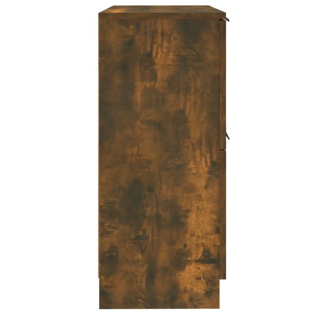 Credenze 2 pz Rovere Fumo 30x30x70 cm in Legno Multistrato 817019