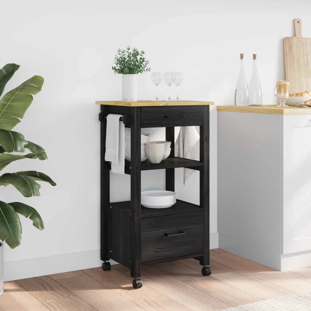 Carrello da Cucina MONZA Nero 48 x 40 x 88,5 cm CFW2785356