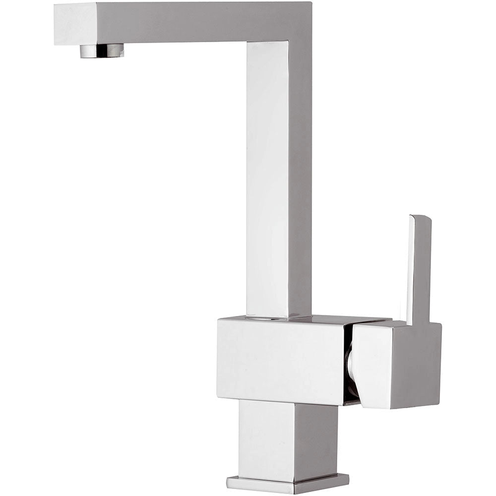 Rubinetto Miscelatore Monocomando Girevole Lavello Alto in Ottone Mariani Quadra Cromato