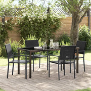 Set da Pranzo per Giardino 5 pcs Nero Rattan in PE 3379082
