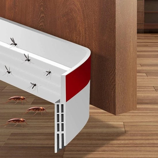 Striscia di guida per porte autoadesiva - Bloccatore di sfere per porte - Striscia di sigillatura in gomma silenziosa - 5 x 99 pollici (B x L) Striscia di guida per porte