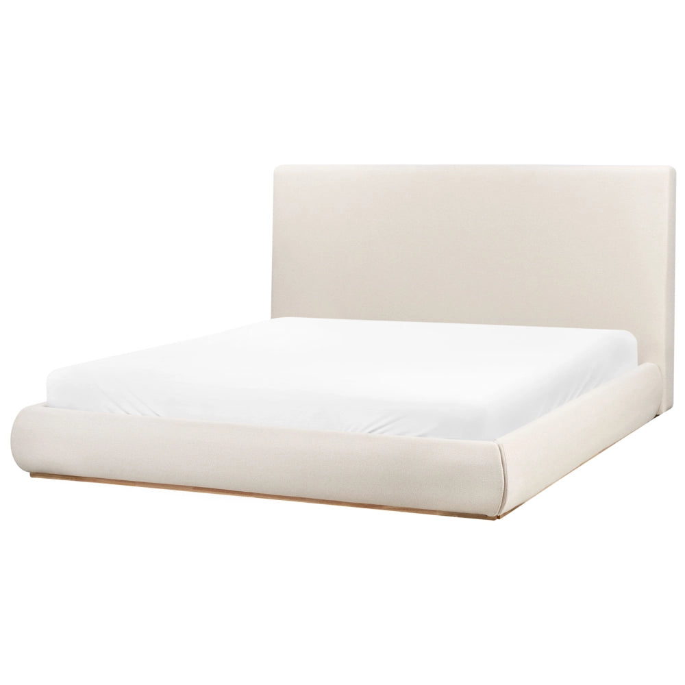 Letto ottomano Beige Chiaro Poliestere 180 x 200 cm contenitore e testiera Camera da letto Mobili Elegante