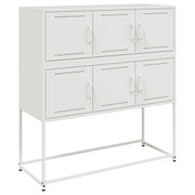 Buffet credenza cassettiera armadio mobile contenitore organizer per cucina soggiorno salotto 100,5 x 39 x 107 cm acciaio bianco 02_0030143