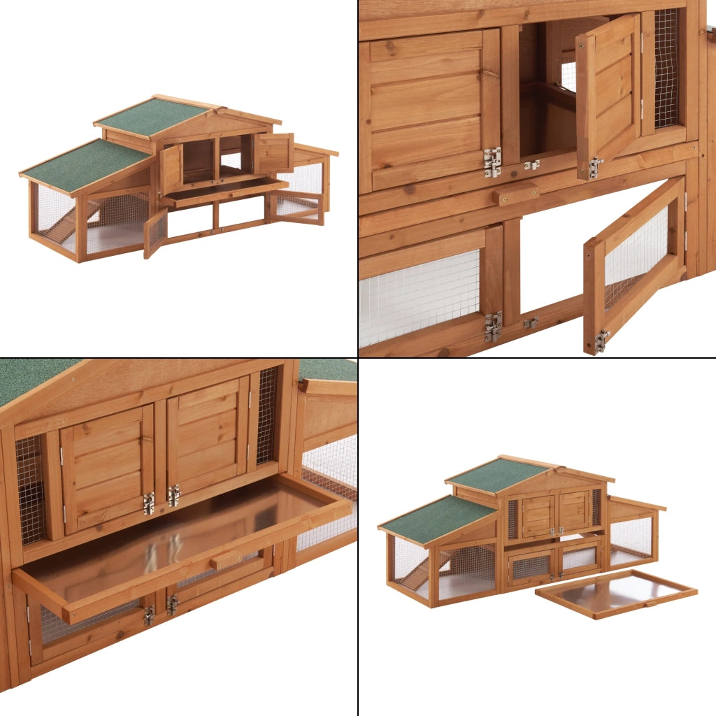 Conigliera a due livelli 72 x 180 x 62 cm abete naturale 03_0006810