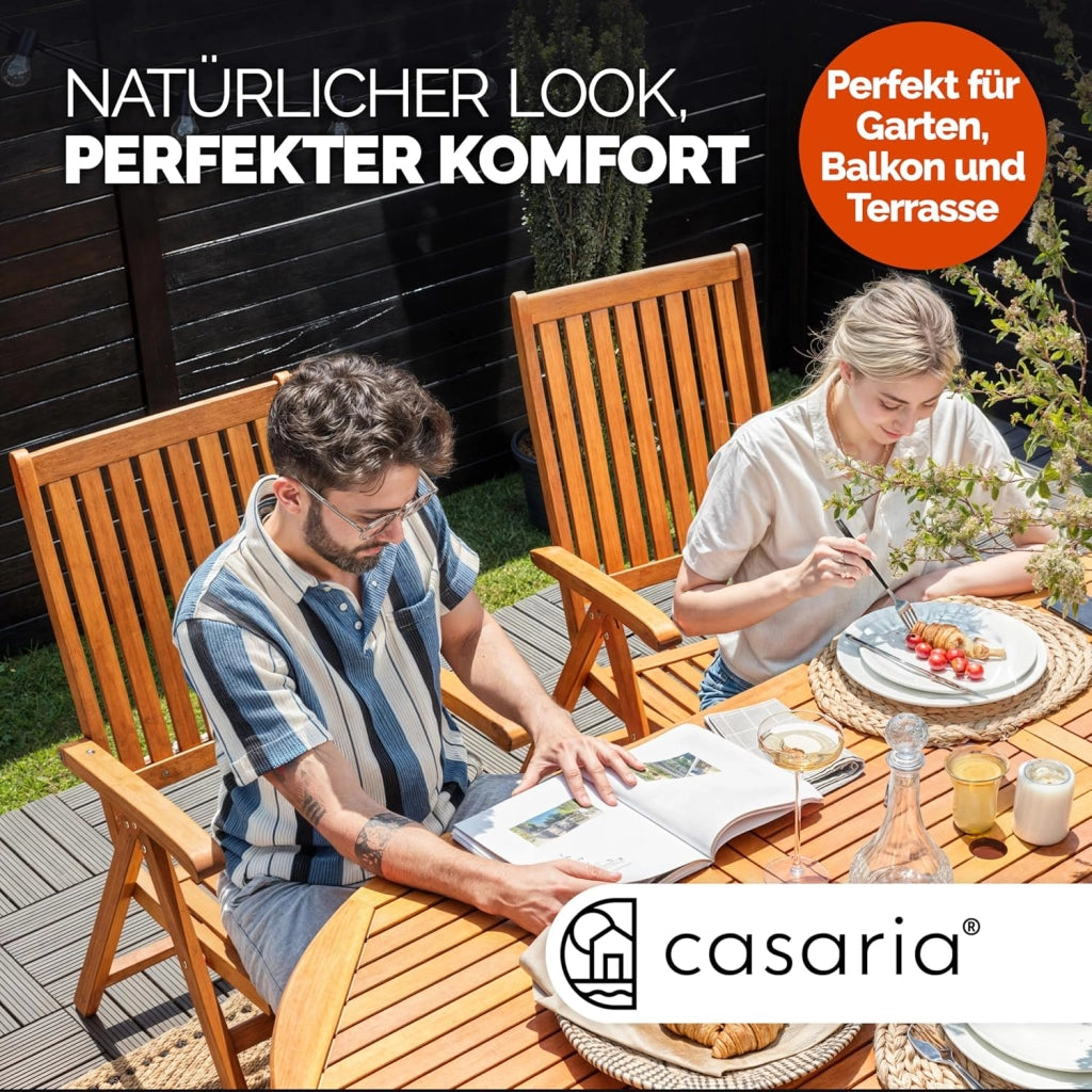 Casaria® Tavolo da Giardino Resistente Certificato FSC® Legno di Eucalipto 200x100cm Portata 160kg per Balcone Giardino Terrazza Balcone Esterno