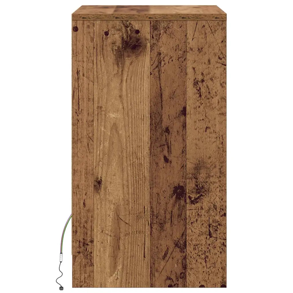 Armadio da Letto LED 2 pcs Legno vecchio 38 x 34 x 61 cm 874144