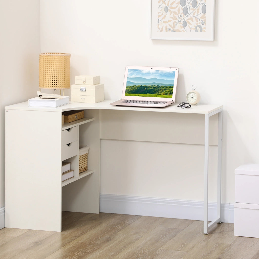 Scrivania Angolare ¨C Zephmum ¨C Bianco, Legno, 120x60x74