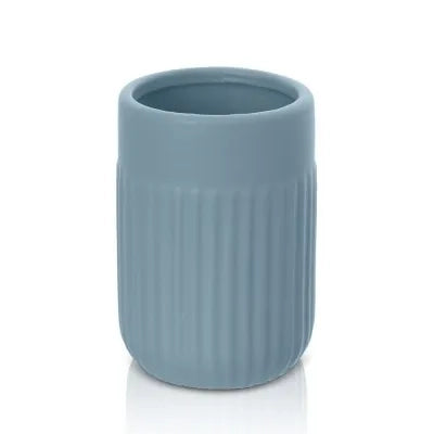 Portaspazzolini da appoggio turchese cobalto in ceramica Cup