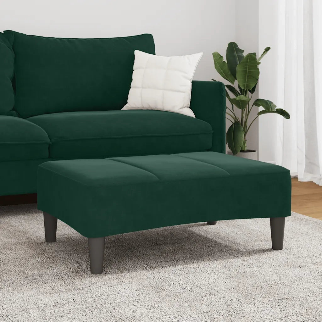 Poggiapiedi Verde Scuro 77x55x31 cm in Velluto 4007377