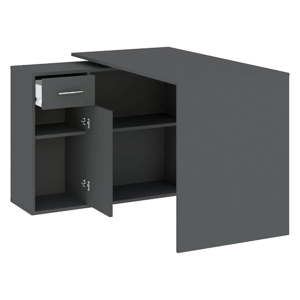 Linaza, Scrivania Angolare, 120x92x74h cm Nero Antracite