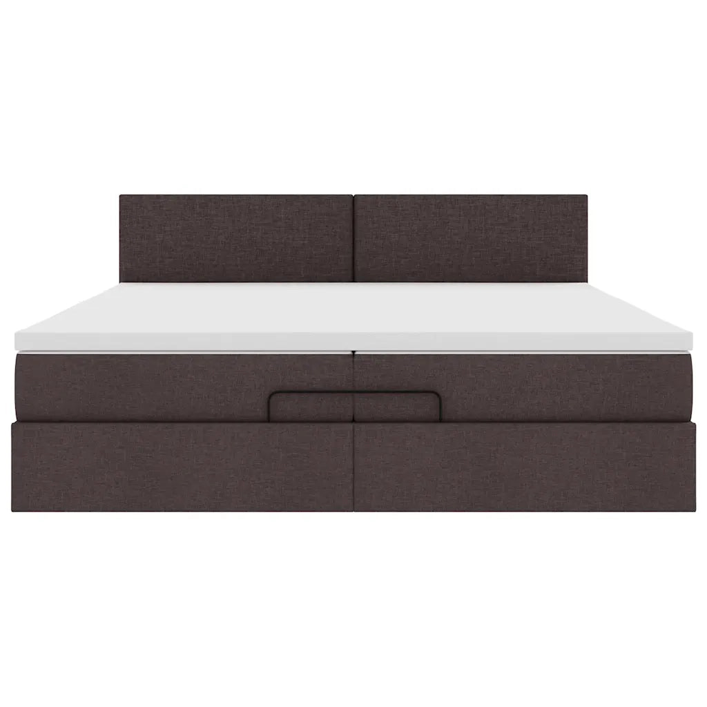 Struttura Letto Pouf con Materassi 200x200 cm in Tessuto 3312253