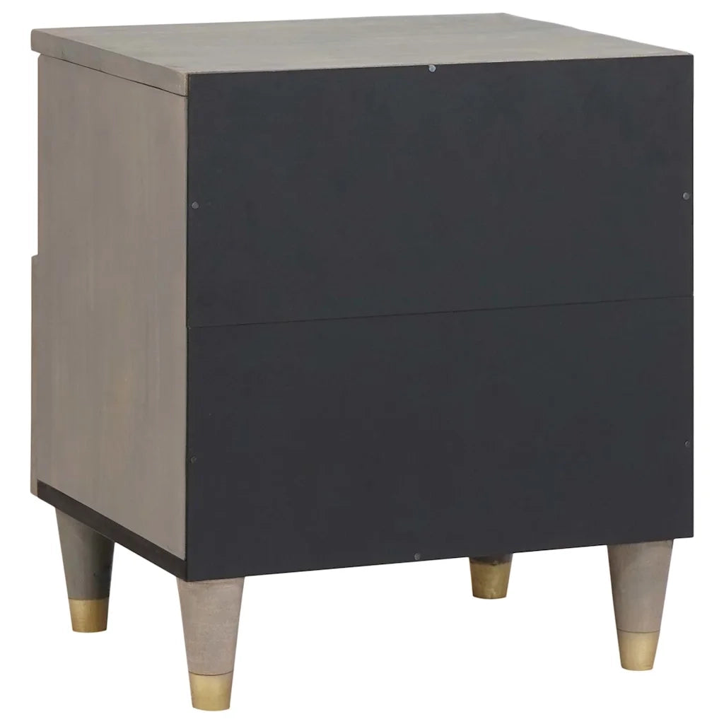 vidaXL Armadio da Notte Grigio 40 x 33 x 46 cm legno massello di mango