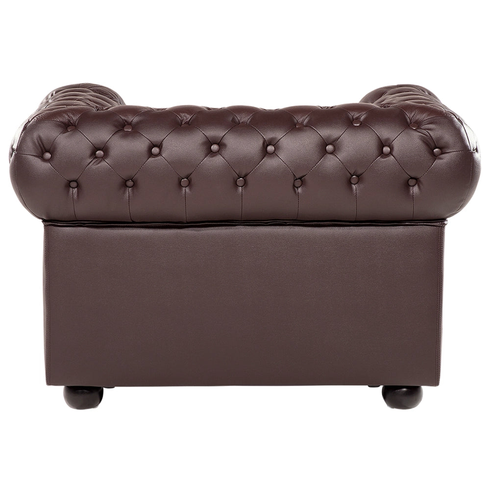 Poltrona Chesterfield marrone Vera Pelle trapuntata in stile Contemporaneo