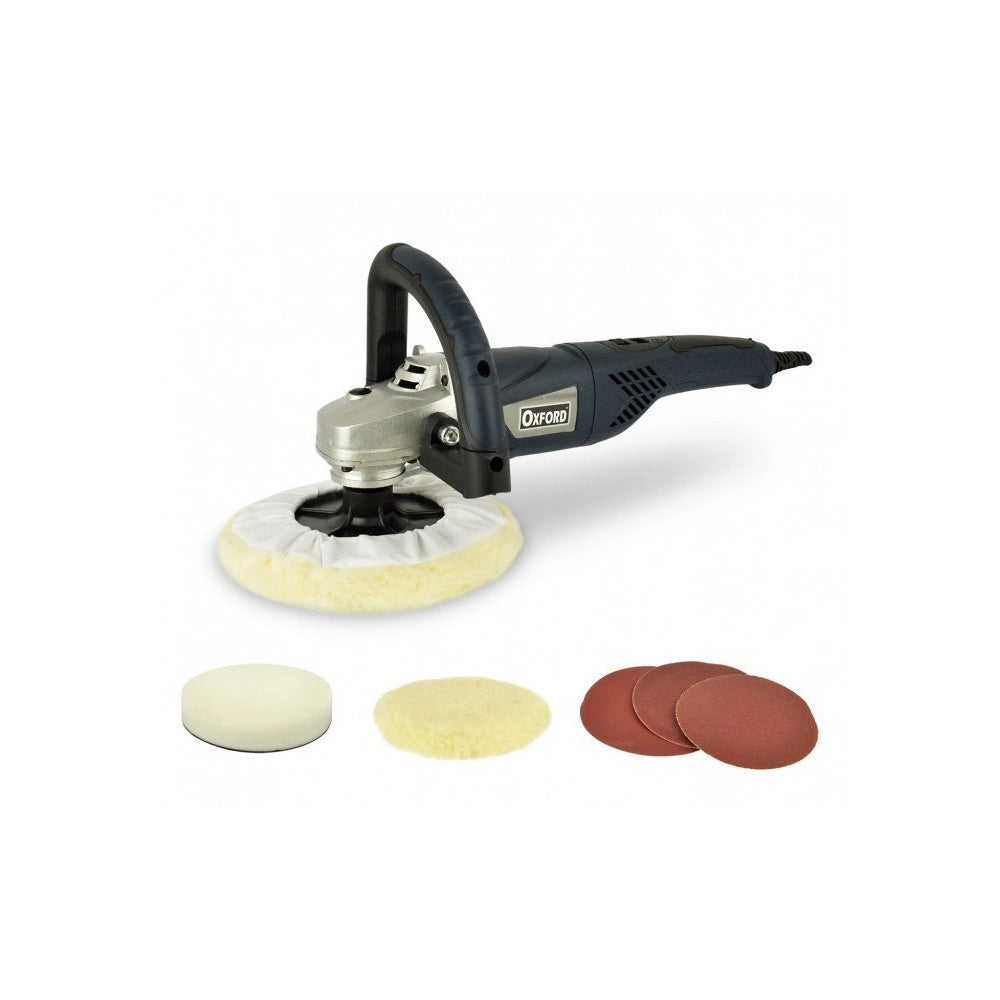 Trade Shop - Lucidatrice Angolare Per Carrozziere 180mm 1260w Con Regolazione Giri Prof -