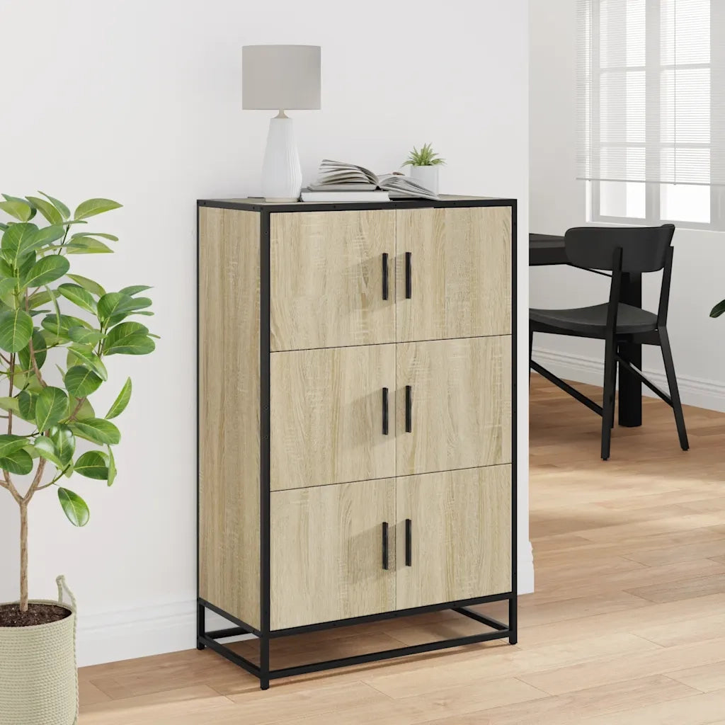 Credenza Rovere Sonoma 68x35x106,5 cm Legno Multistrato Metallo