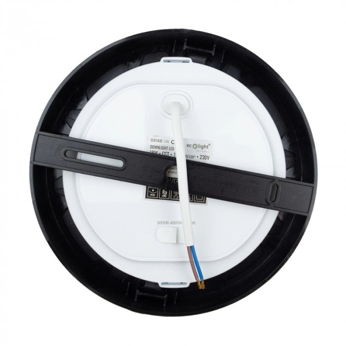 Plafoniera LED rotonda 18W CCT 2in1 nera Ecolight