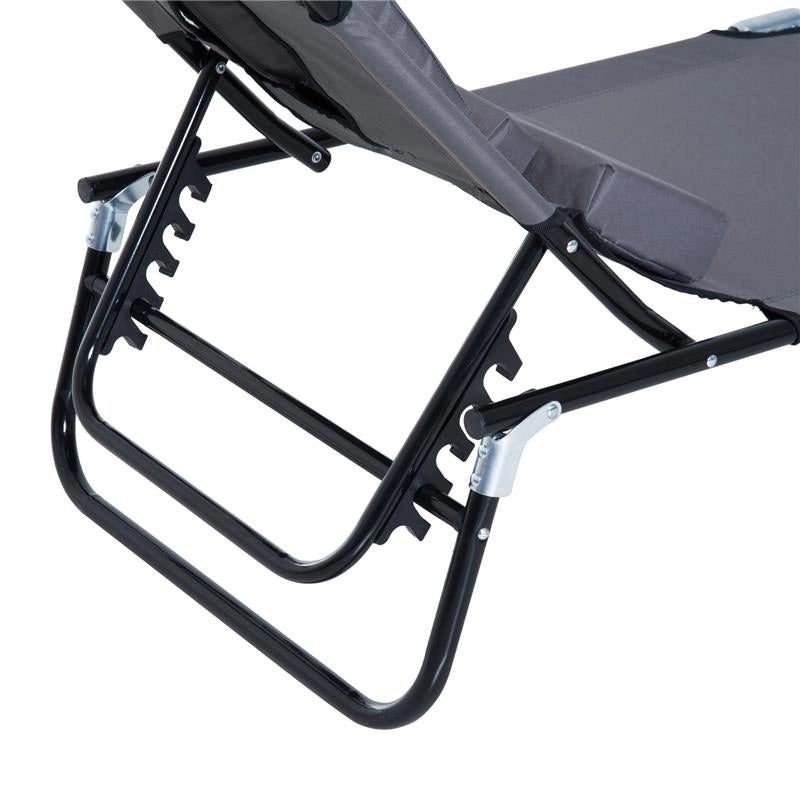 LETTINO PRENDISOLE RELAX PIEGHEVOLE CON CUSCINO 190X56X28 CM GRIGIO
