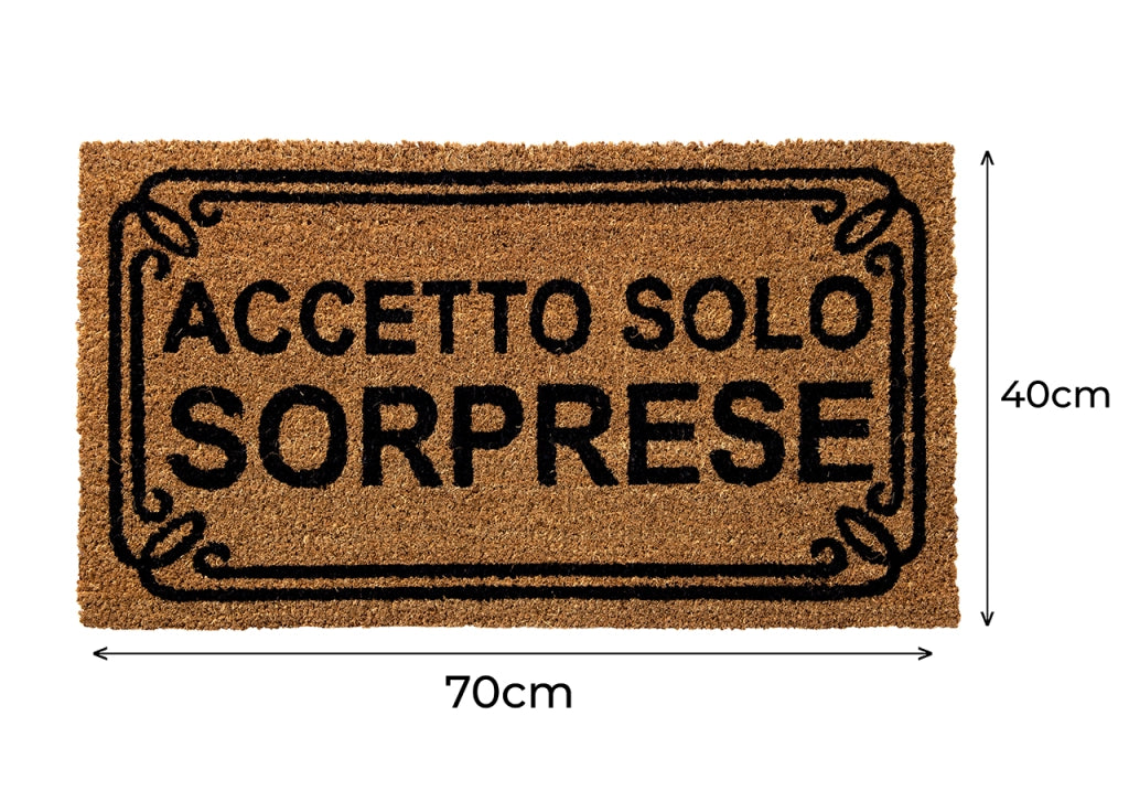 Zerbino Entrata Ingresso Casa Esterno Antiscivolo In Cocco Allegro Dis. Accetto Solo Sorprese