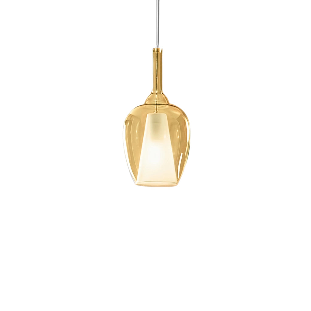 Lampada a Sospensione OFELIA S/10 MINI - Diffusore in Vetro Borosilicato Ambra Trasparente, Cavo 3m, Attacco G9 - Gea Luce