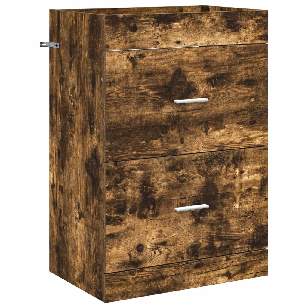 Mobiletto da Bagno Sotto Lavabo Rovere Fumo 56 x 37,5 x 81 cm 890708