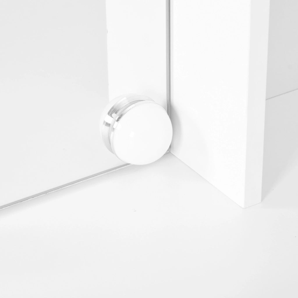 Tavolo trucco con specchio e LED; 3 cassetti; 2 ante; 110x40x151 cm; bianco