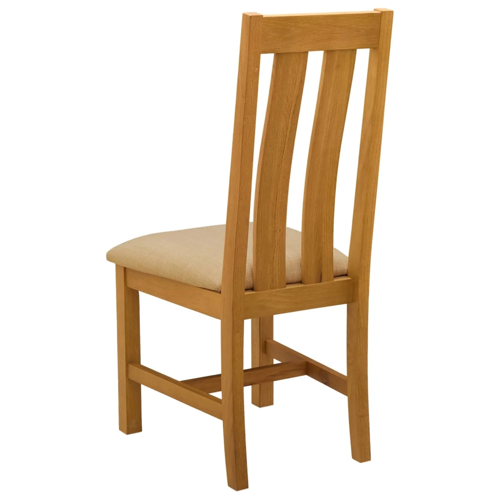 Sedia da pranzo 2 pcs Legno di Quercia Massello Beige 42039159