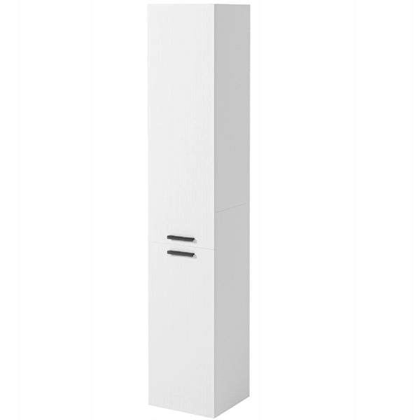 Mobile bagno a colonna con 2 ante, bianco, alto, ripiani moderni, 174 cm