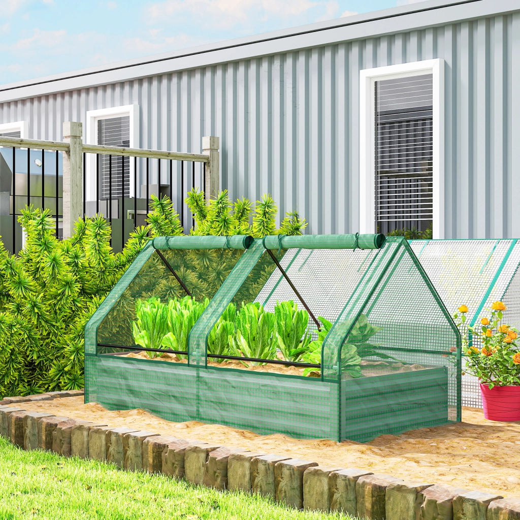 Giardino Esterno Grande con Mini Serra ¨C zephmum ¨C Grigio Verde 185x95x92 cm
