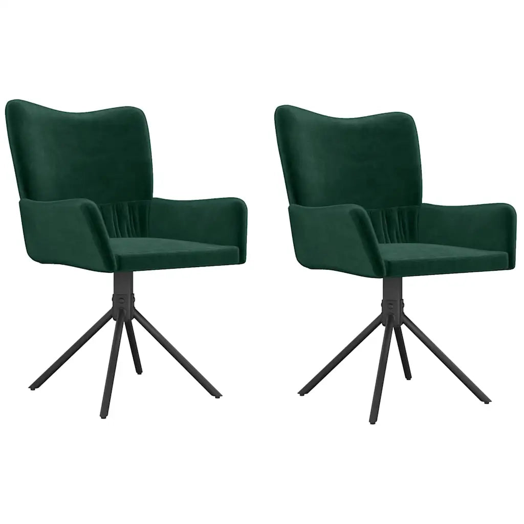 Sedie da Pranzo Girevoli 2 pz Verde Scuro in Velluto cod mxl 7937