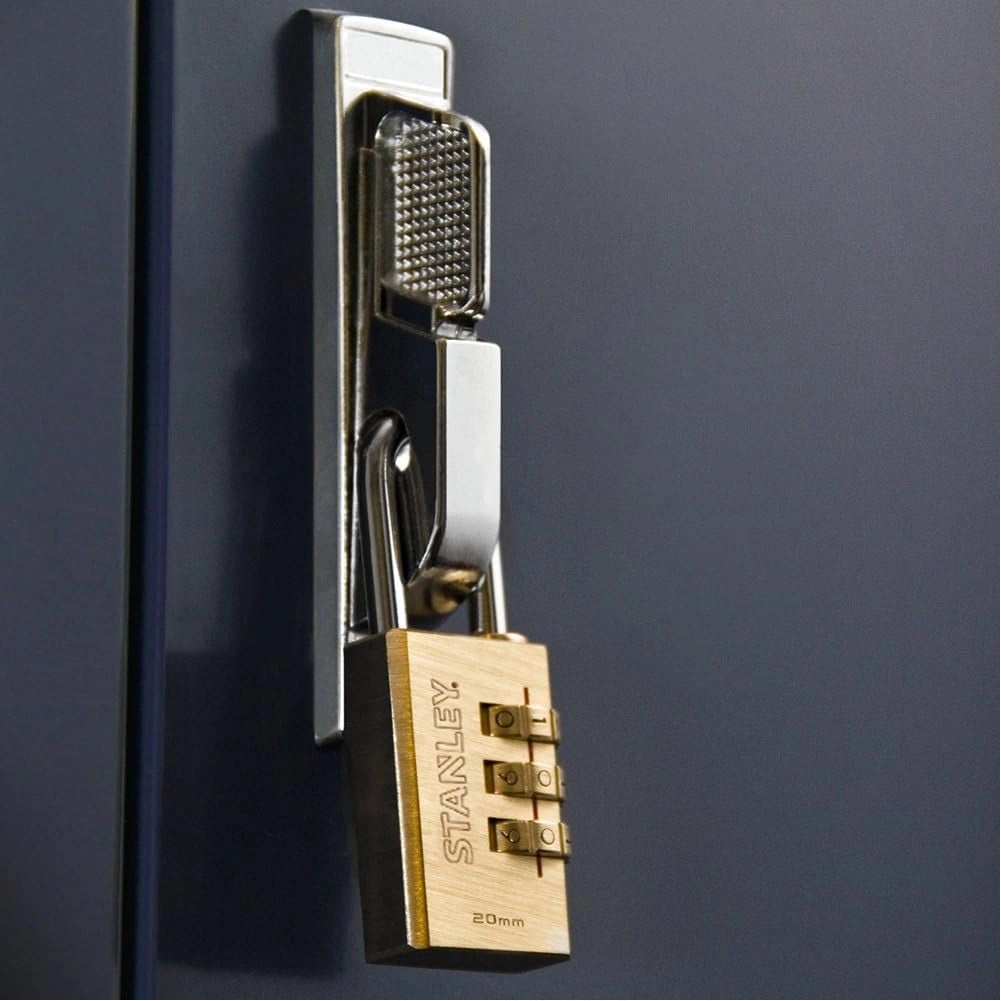 Stanley Lucchetto a Combinazione Arco 20 mm a 3 Cifre Corpo Ottone per Armadietti