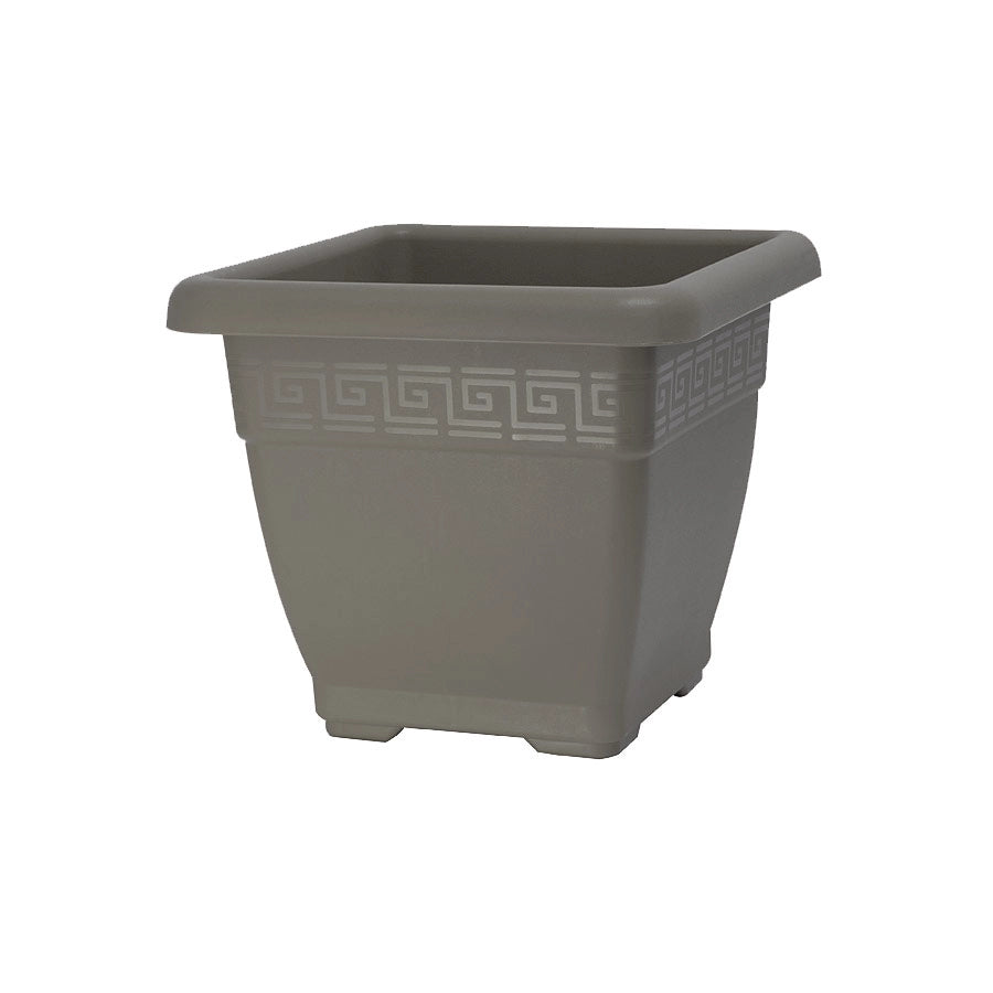 Vaso per Piante Quadrato Interno Esterno Quadrato Plasticotto Quadro Idel Colore: Taupe, Formato: 30 cm