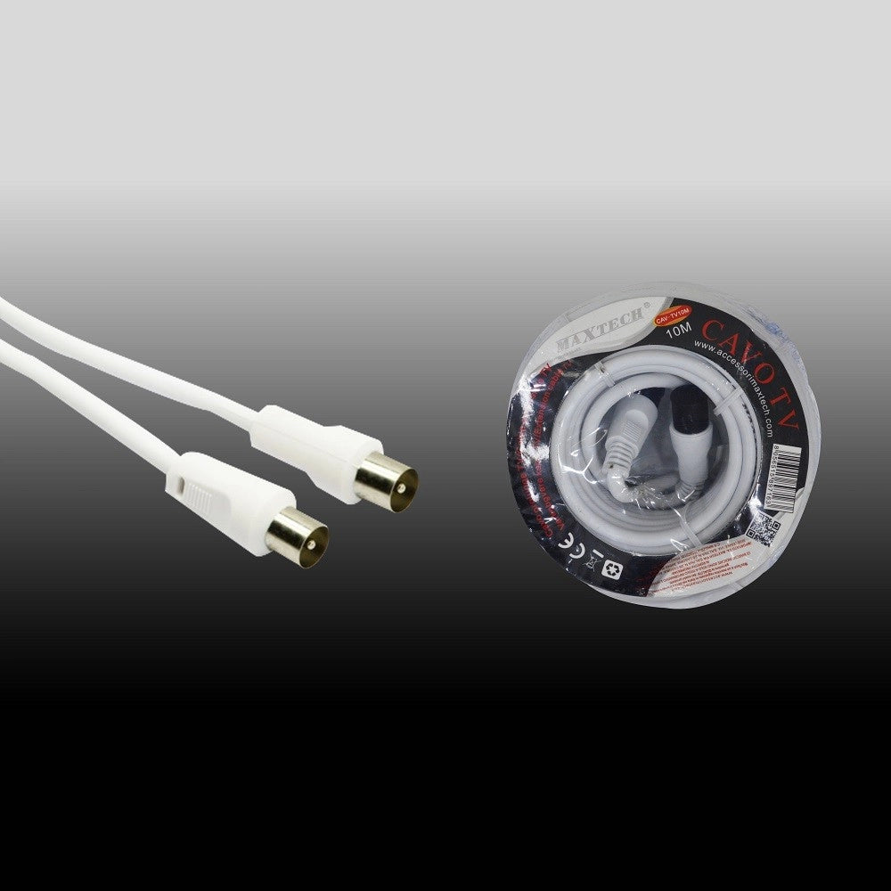 Trade Shop - Cavo Da 10 Metri Tv Maschio/maschio Coassiale Prolunga Antenna Maxtech Cav-tv10m -