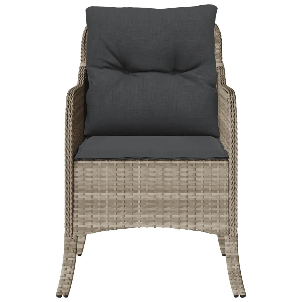Sedie da Giardino con Cuscini 2 pz | Sedie da Esterno Grigio Chiaro in Polyrattan
