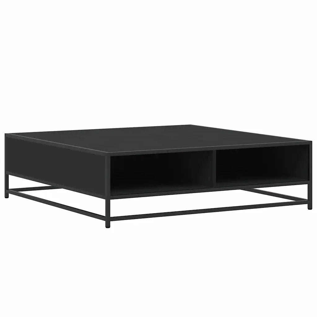 Tavolino da salotto | Tavolino da caff¨¨ | Tavolino da Soggiorno Nero 100x100x30 cm Legno in Truciolato e Metallo
