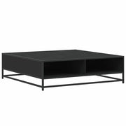 Tavolino da salotto | Tavolino da caff¨¨ | Tavolino da Soggiorno Nero 100x100x30 cm Legno in Truciolato e Metallo