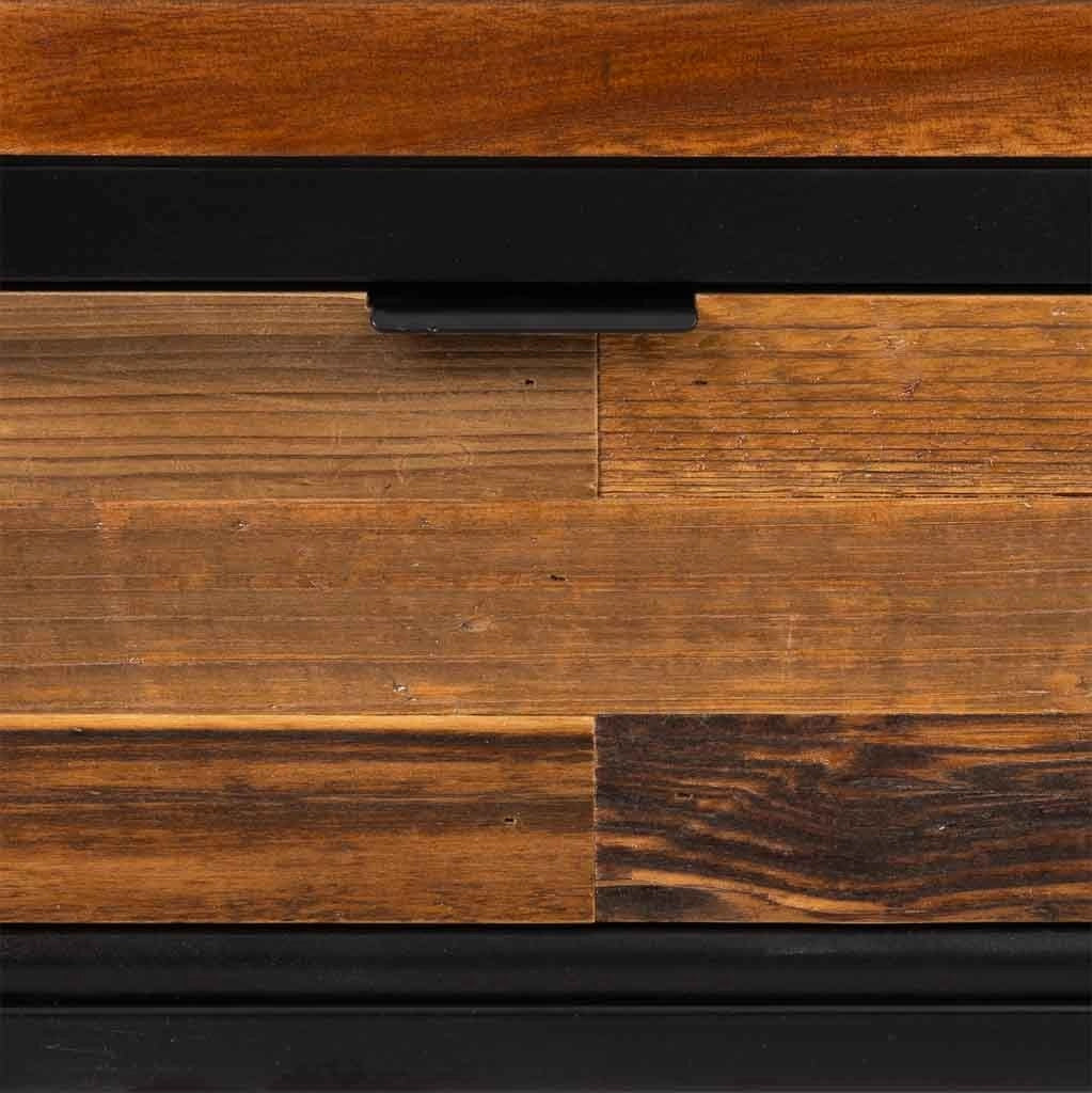 Vetrina in legno di recupero nero con 2 ripiani 72x40,5x158,5h cm