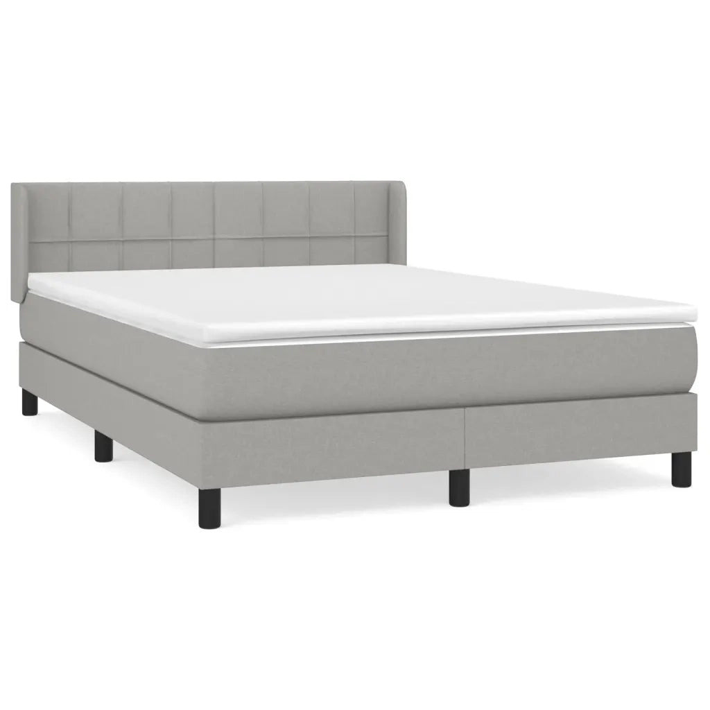 Giroletto a Molle con Materasso Grigio Chiaro 140x190cm Tessutocod mxl 122270