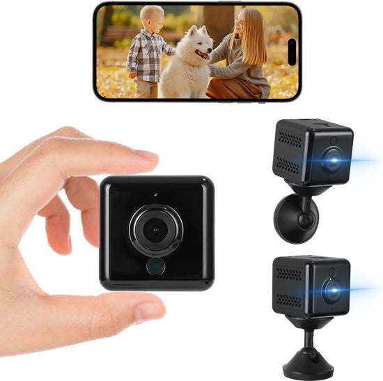 Camera di sorveglianza 4K HD con connessione Wi-Fi, visione notturna - registratore in tempo reale all'interno - sensore di movimento per telefono cellulare