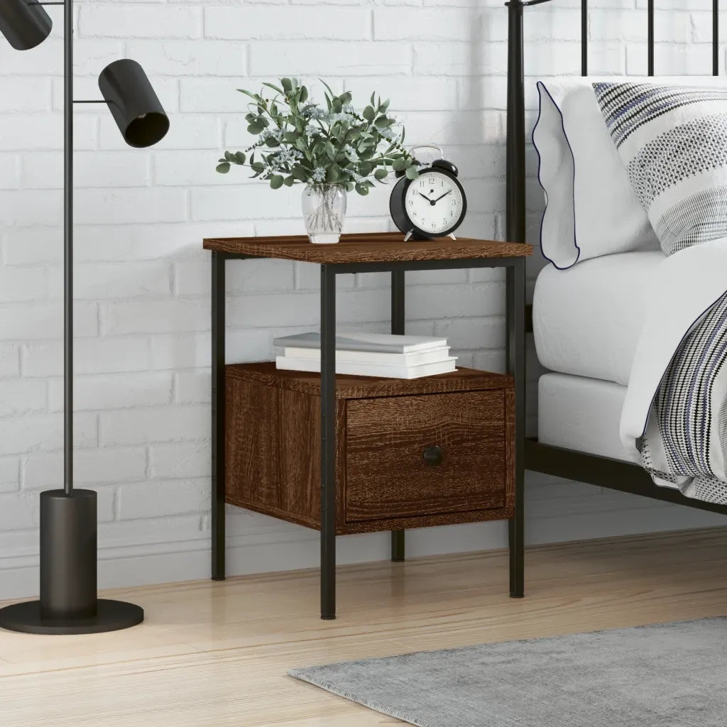 Comodino | Armadio da Notte | Mobiletto da notte Rovere Marrone 34x35,5x50 cm in Legno Multistrato