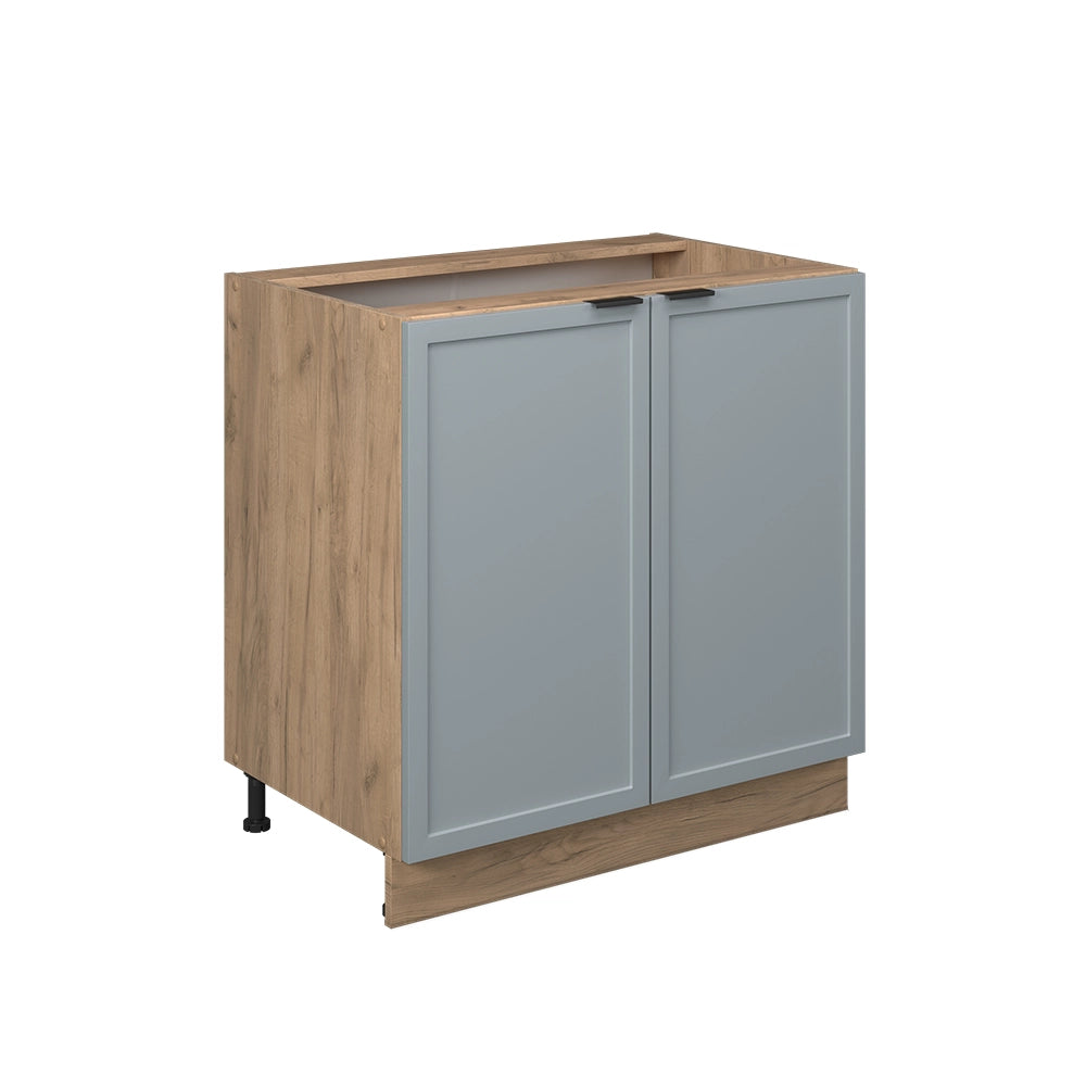 Vicco Mobiletto base cucina Blu-grigio chiaro 80 cm con ripiano, senza piano di lavoro