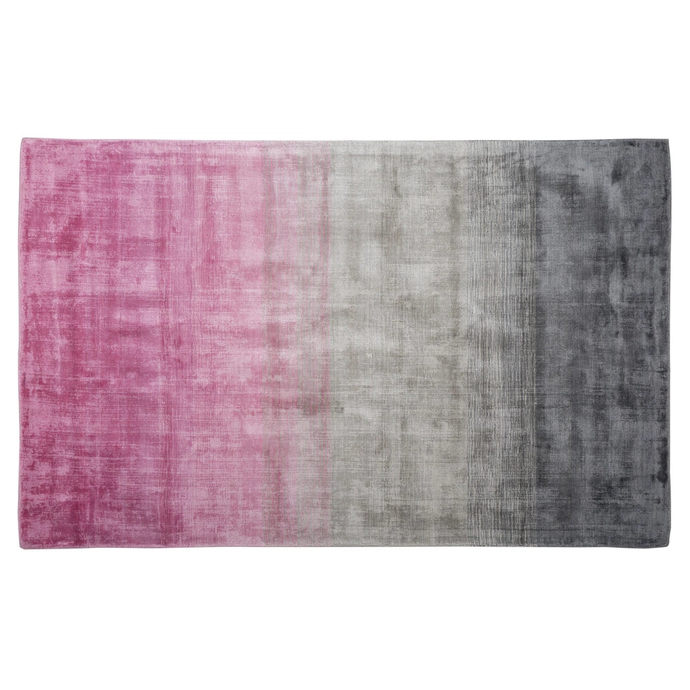 Tappeto Grigio con Rosa 140 x 200 cm Effetto Ombre Viscosa Soggiorno Moderno