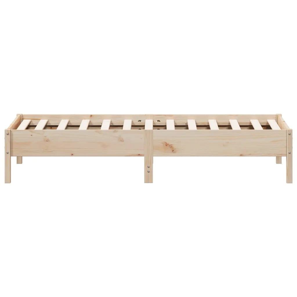 Letto senza Materasso-Struttura Letto 75x190 cm in Legno Massello Pino 568647