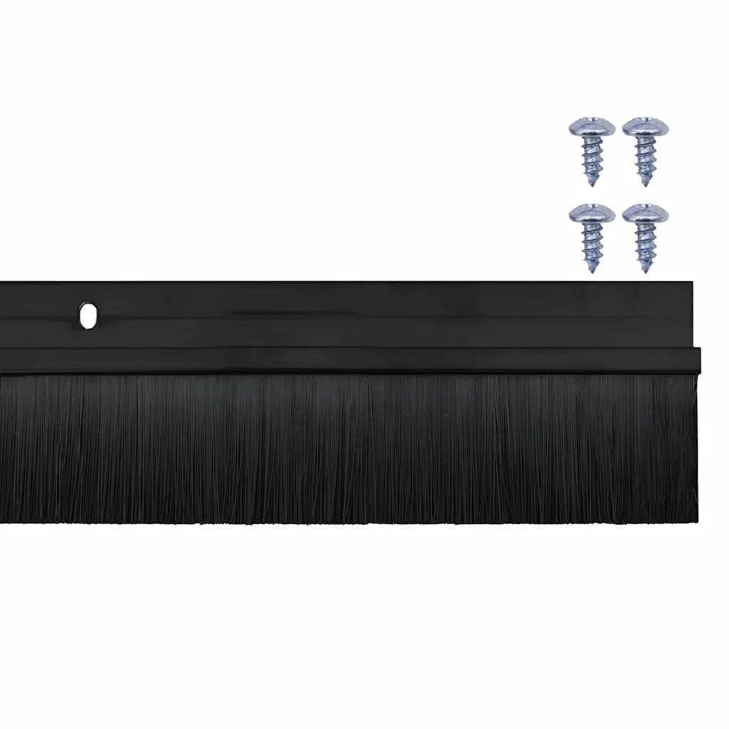 Spazzole per porte a vite 12 pz Nero 100 cm Lega di alluminio CFW7722935