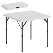 Tavolo da giardino pieghevole ¨C zephmum ¨C HDPE e metallo, bianco, 86x86x74 cm