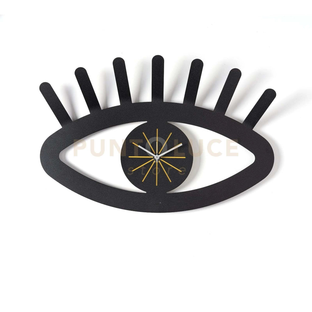 orologio da parete di design ciclope Nero/ocra in Ferro 55x36,5h cm