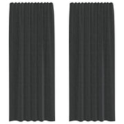 Tende in Voile con Tasche per Aste 2 pz Nero