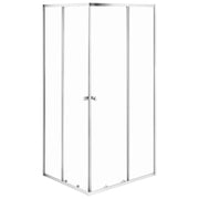 Box doccia in vetro temperato argento con telaio in alluminio, anta singola, 90 x 90 x 190 cm, design moderno
