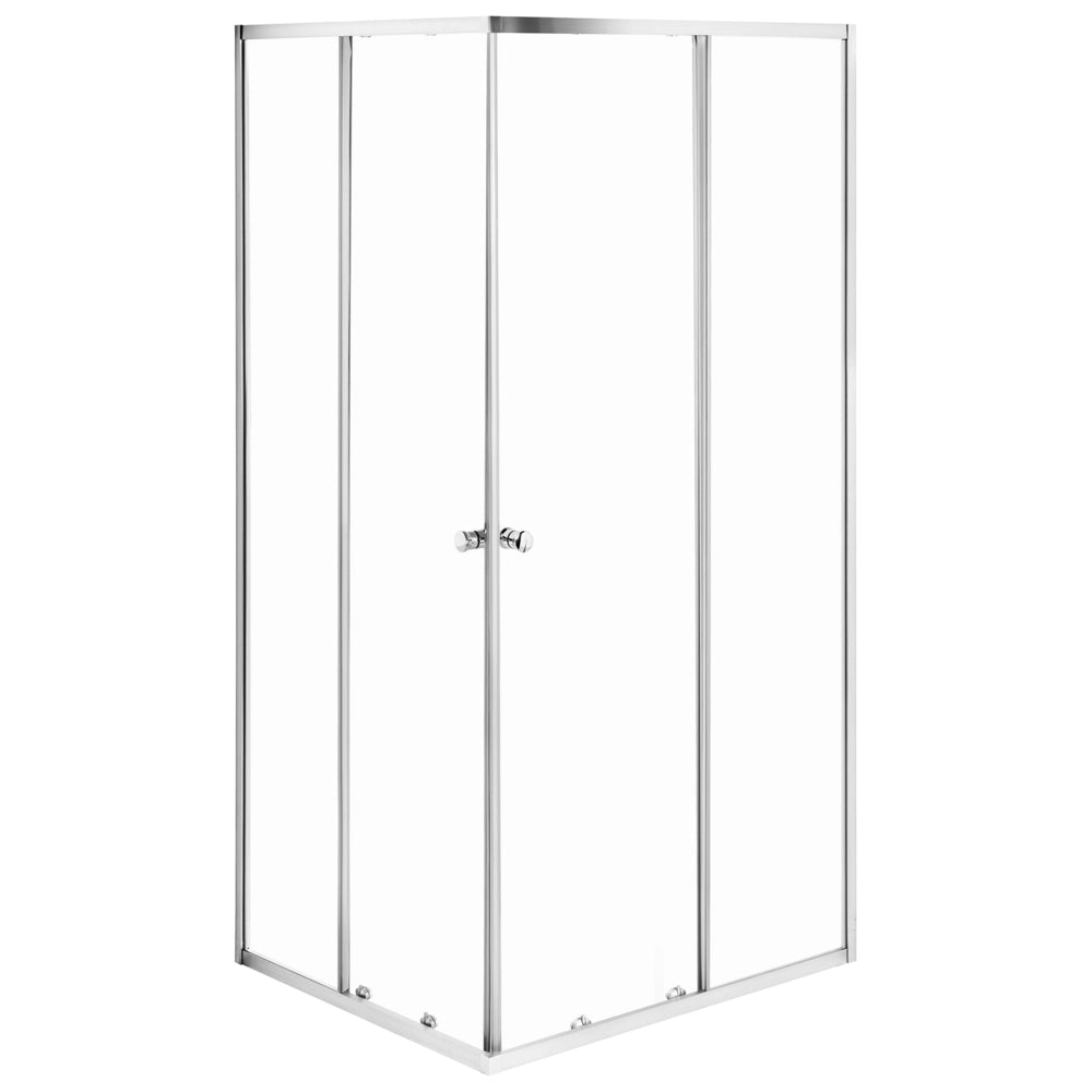 Box doccia in vetro temperato argento con telaio in alluminio, anta singola, 90 x 90 x 190 cm, design moderno
