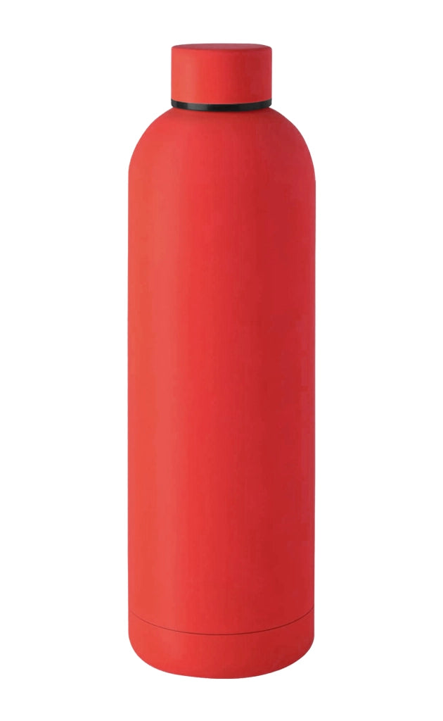 Borraccia Termica 1 Litro Bottiglia Acciaio Inox Inossidabile Doppio Strato 1000 Ml Tappo Antigoccia Doppia Camera Bevande Calde Fredde Termos Sistema Sottovuoto Rivestimento Soft Touch  - Rosso