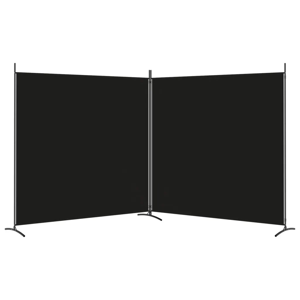 Divisorio a 2 Pannelli Nero 348x180 cm in Tessuto 350277